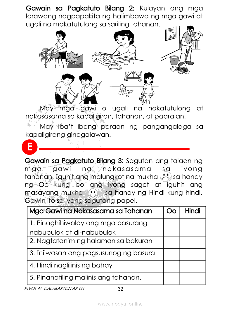 Araling Panlipunan Grade 1 Worksheets Pdf