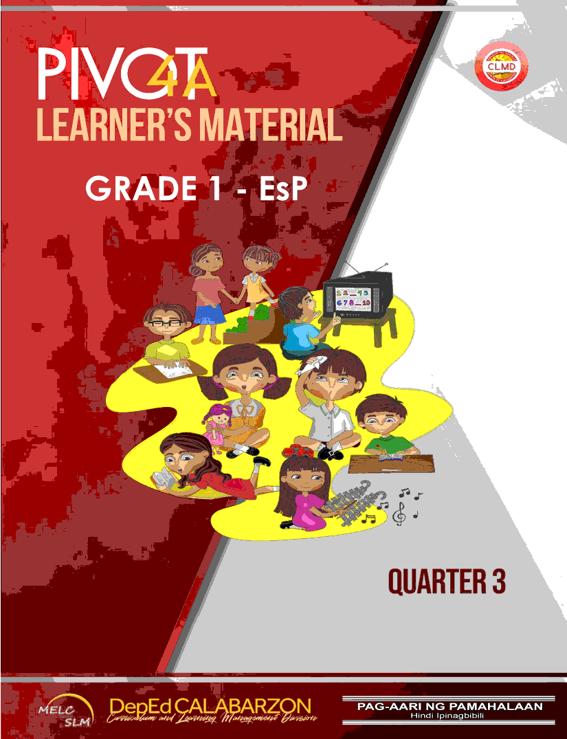 Edukasyon Sa Pagpapakatao 1 Module Quarter 3 Grade 1 Modules