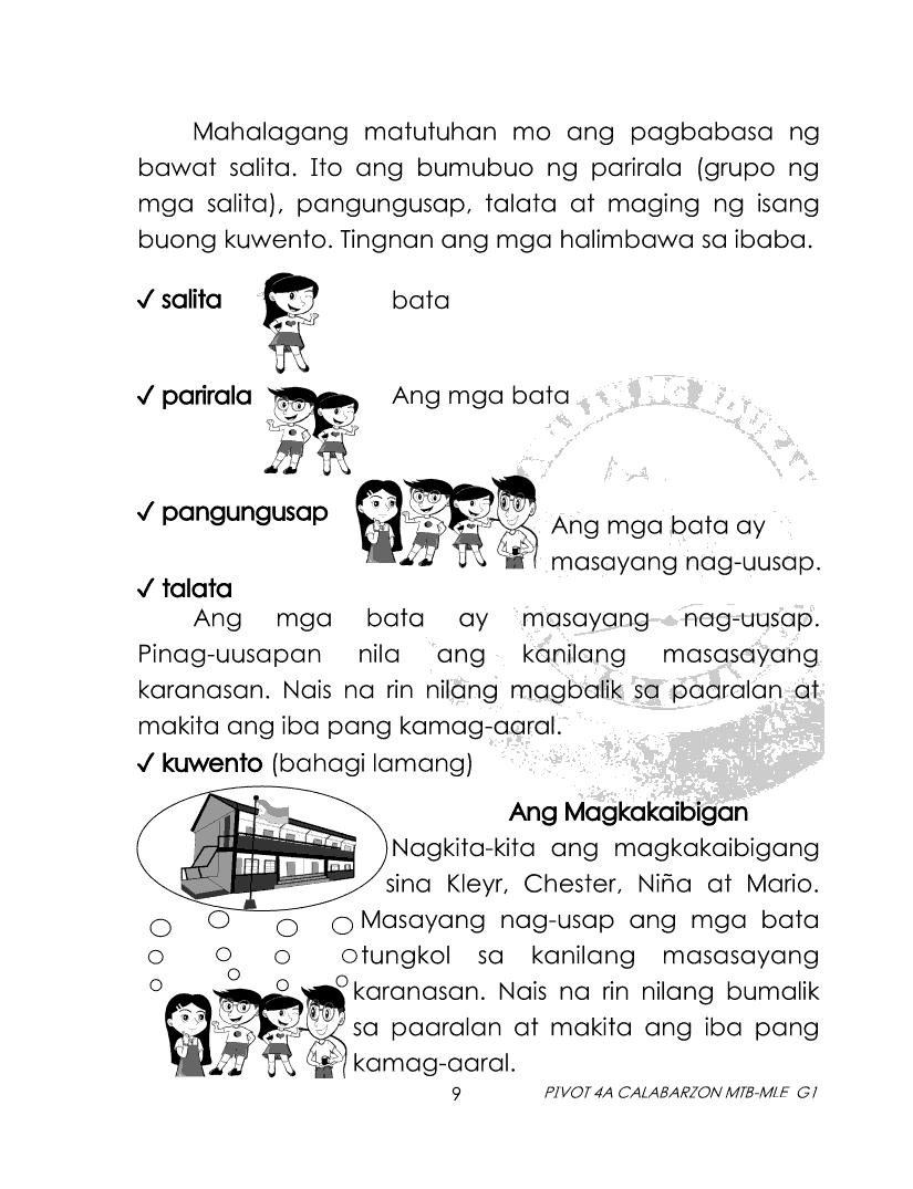 Pagpapahayag Ng Ideya Grade One Mtb Mle Quarter 1 Week 2 Lesson 6 Images